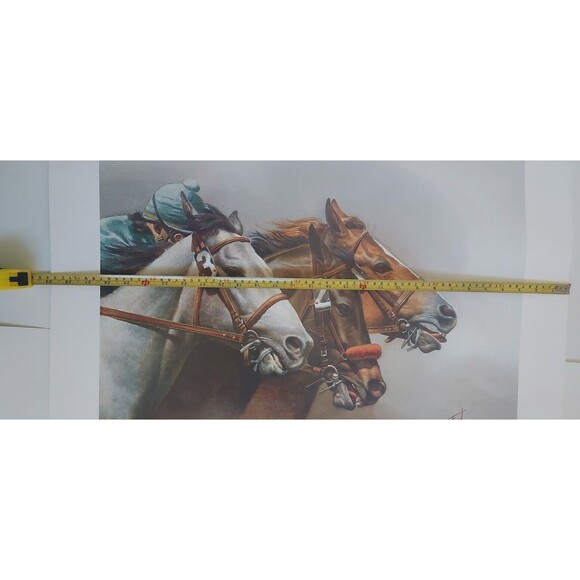 Fred Stone 1, 2 & 3 Race Horses Don Macbeth Memorial Jockey Fund Print 29"x25.5" - Picture 8 of 9